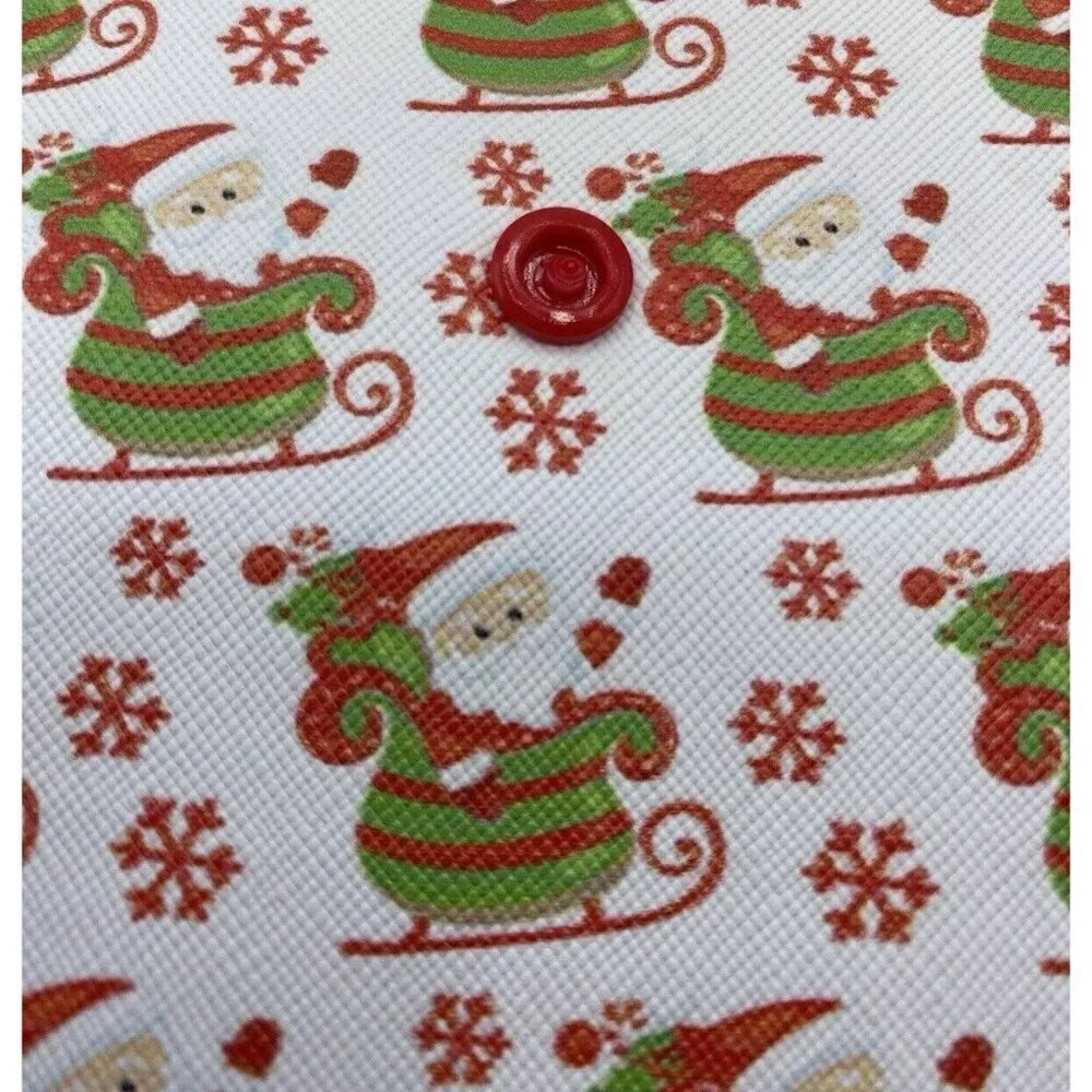 Christmas Little Girl Handbag Youth Santa Theme 5.5 In Holiday Green Red Print